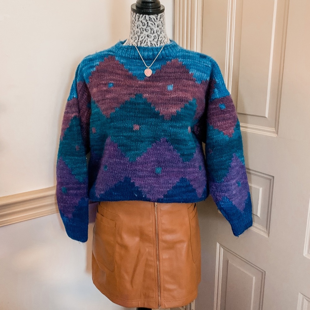 Vintage Abstract Crewneck Sweater SZ M